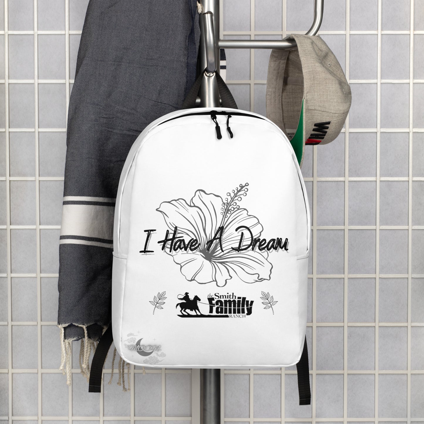 Backpack (White & Black Flower)