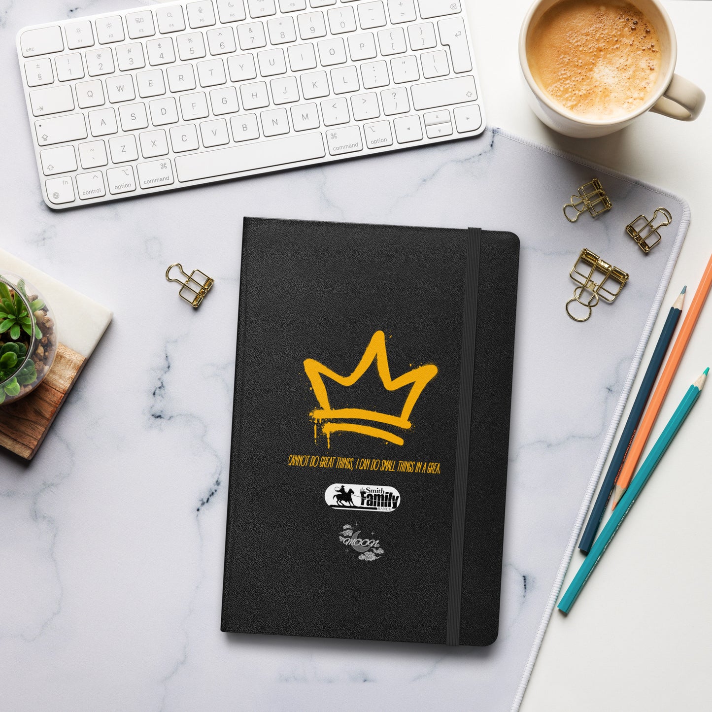 Hardcover bound notebook (Black & Gold Crown) (White & Gold Crown)