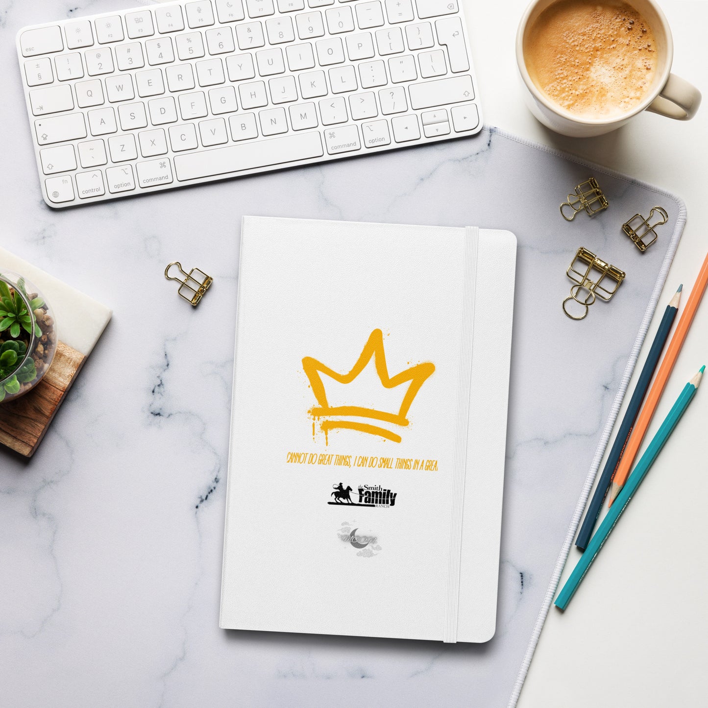 Hardcover bound notebook (Black & Gold Crown) (White & Gold Crown)