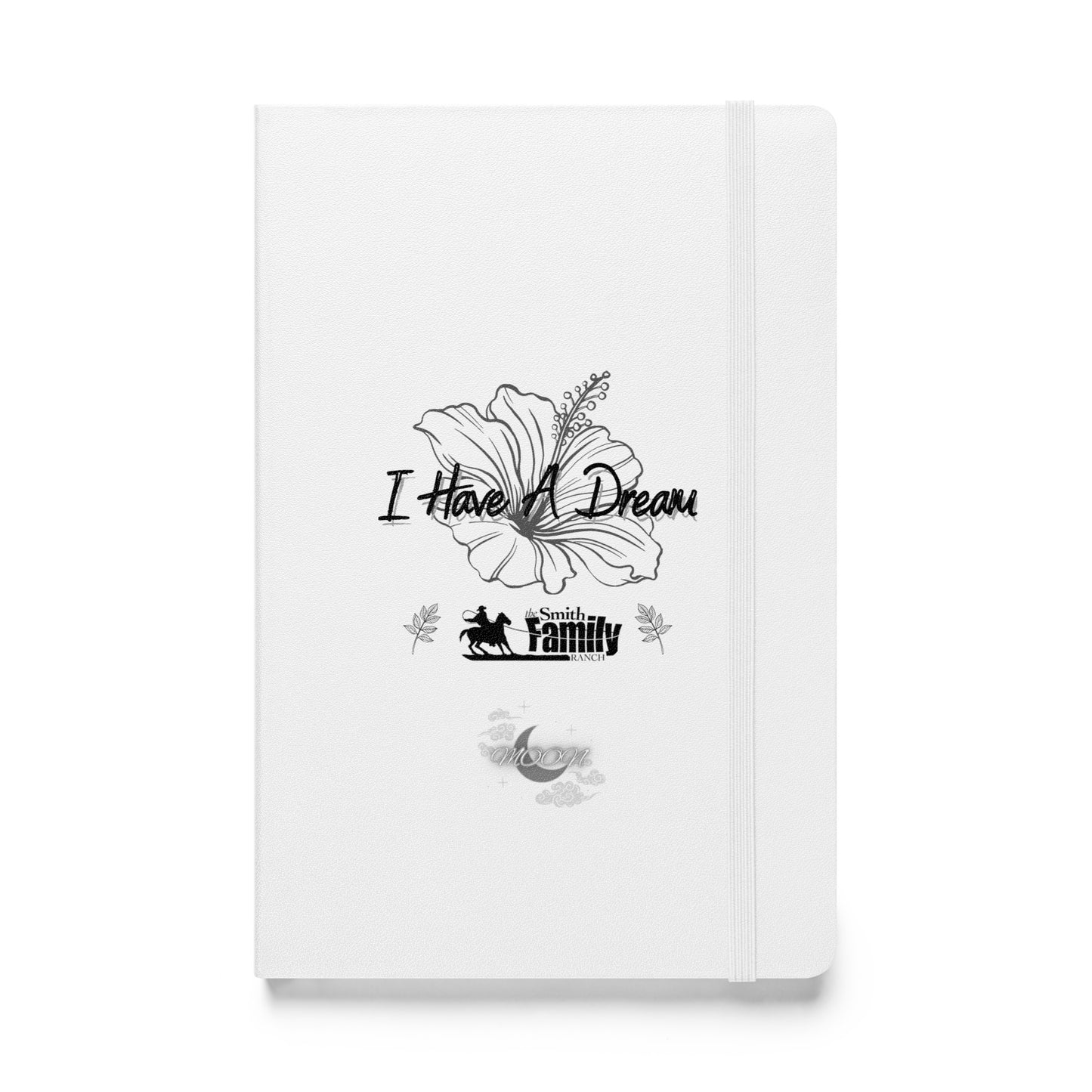 Hardcover bound notebook (White & Black Flower)