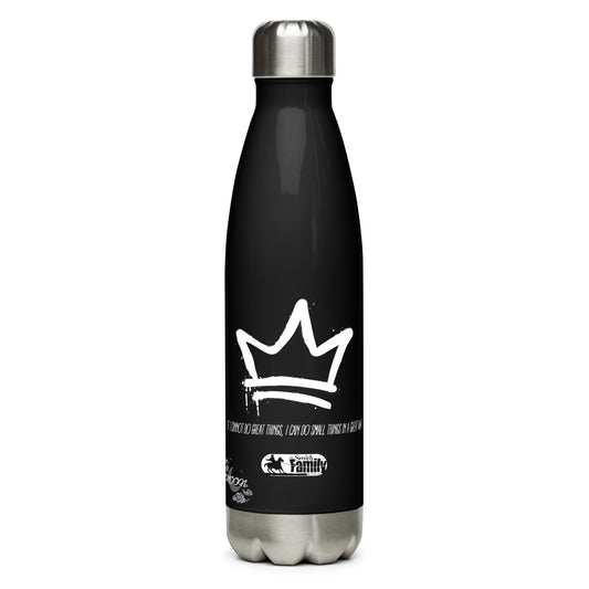 Stainless steel water bottle (Black & White Crown)