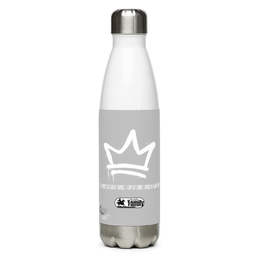 Stainless steel water bottle (Gray & White Crown)